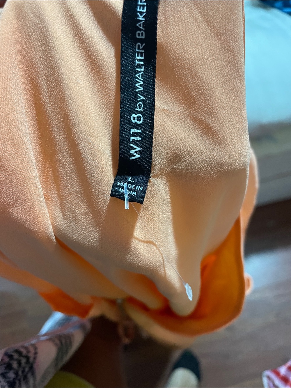 Walter Baker Peach and Hot Pink Colorblock  Romper with Drawstring - Picture 2 of 2